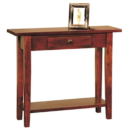 Transitional Rich Brown 1-Drawer Entry Table
